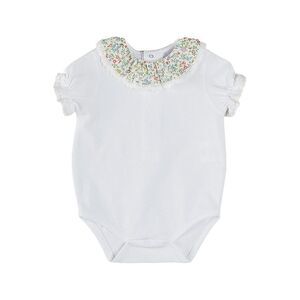 Pepa London Girls  Cordelia Embroidered Double Collar Bodysuit, Pink